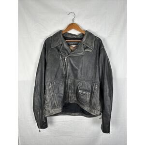 HARLEY DAVIDSON EAGLE DISTRESSED LEATHER JACKET XXL 2XL